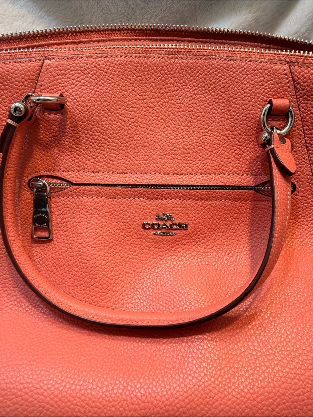 Coach Prairie Coral Pebbled Leather Shoulder Bag - Picture 6 of 8